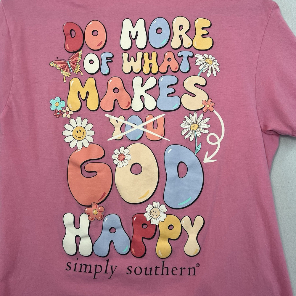 Simply Southern Short Sleeve T Shirt God’s Plan My Plan Pink Woman’s Small - Picture 8 of 14
